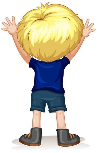 Back of a little boy with blond hair — Stock Vector