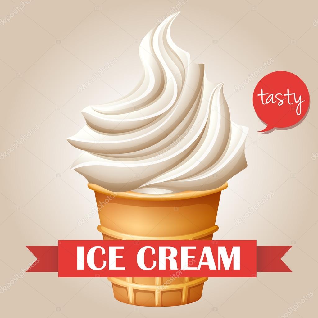 Soft icecream on cone