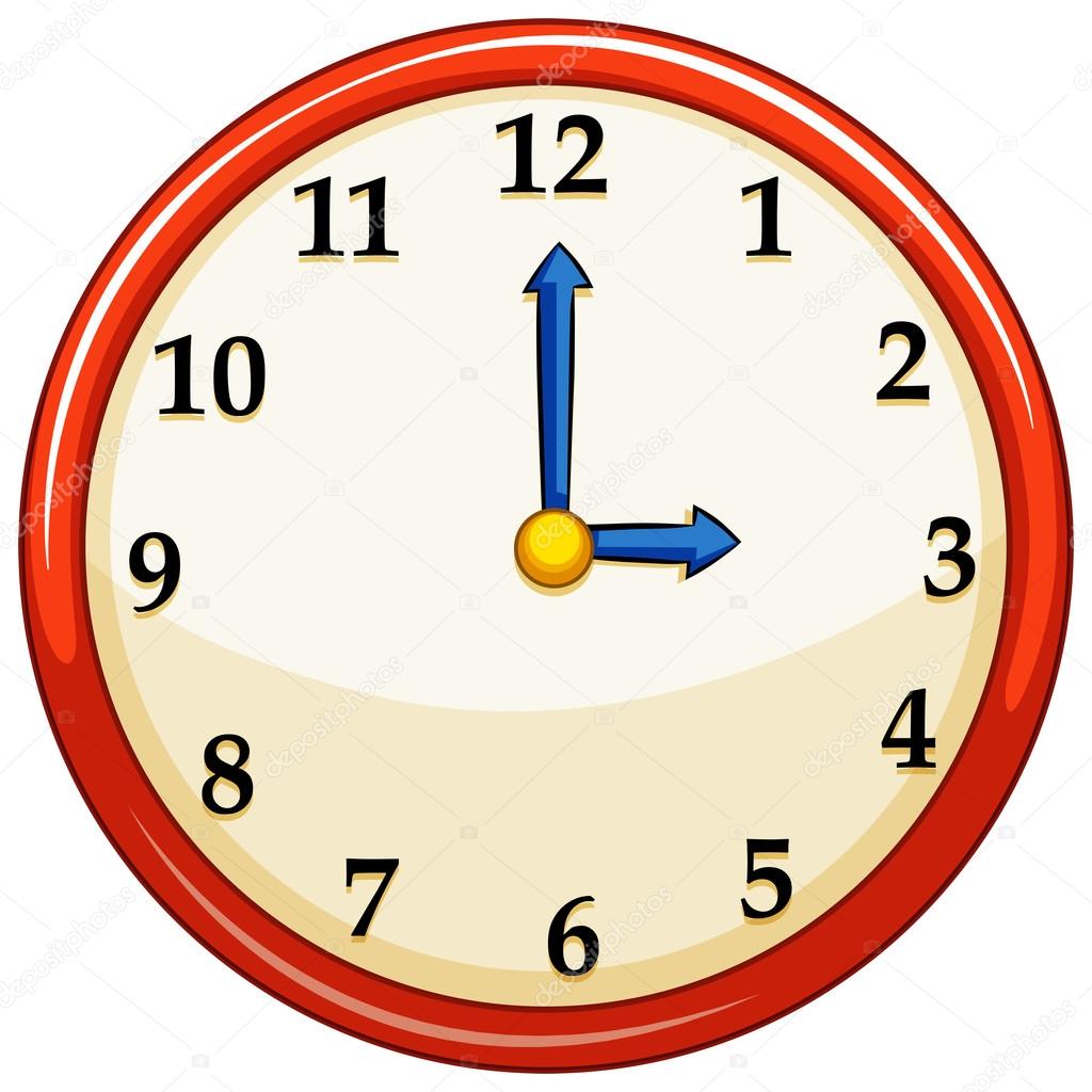 Round clock with red frame