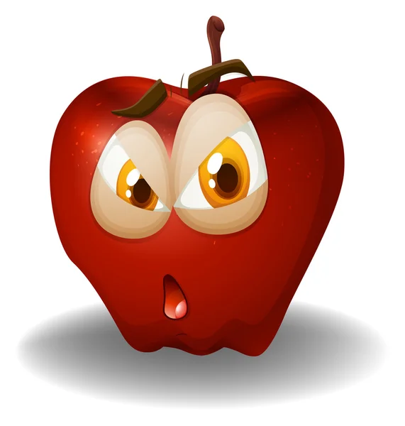 Manzana fresca con cara — Vector de stock