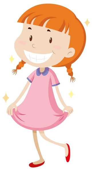 Little girl wearing clean clothes — Stock Vector