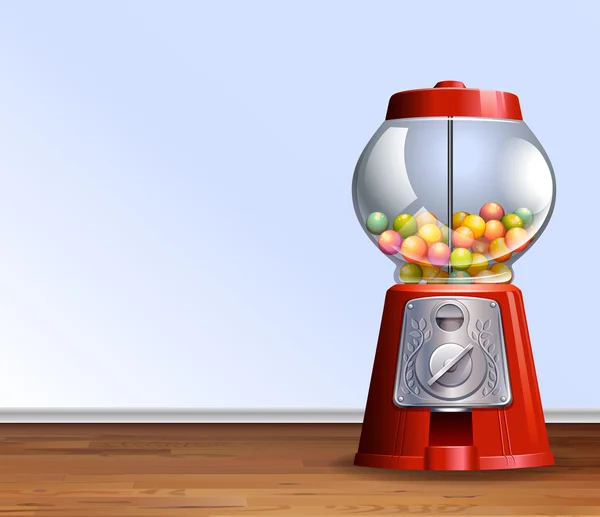 Retro gumball machine op verdieping — Stockvector