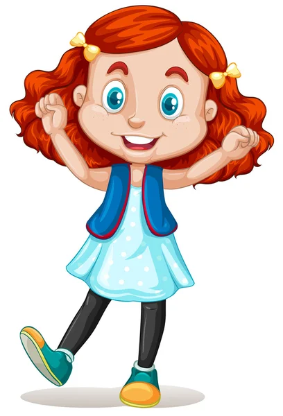 Little girl with red hair — Stock Vector