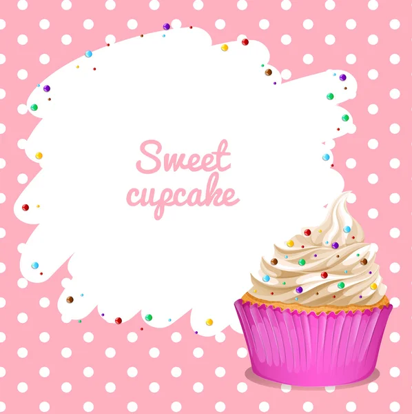 Bordure avec fond de cupcake — Image vectorielle