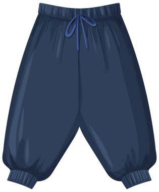 Donanma koşucusu eşofman altı, elastik kelepçe, çizgili ip, düz çizgi film tarzı.