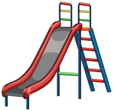 Merdiven parlak renkleri ile çocuklar oyun alanı kaydırma temiz vektör illüstrasyon beyaz arka plan