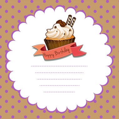 Cupcake doğum günü için kağıt şablonla