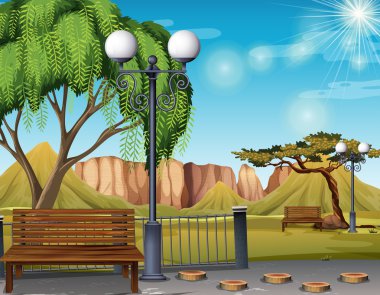 Park ve ağaçlar ile doğa manzara