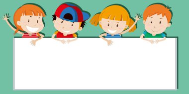 Boş işaret tutan çocuk