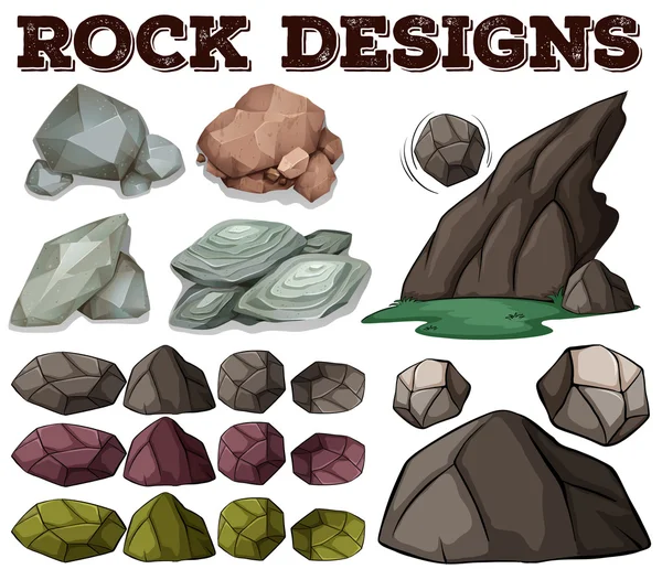 Diferentes tipos de diseños de roca — Archivo Imágenes Vectoriales