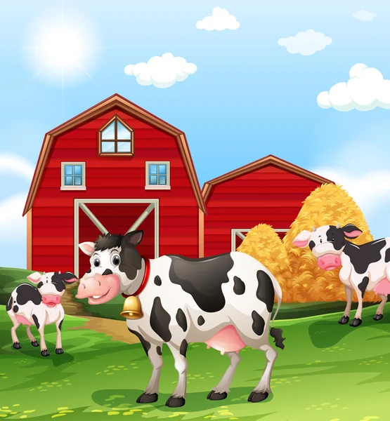 Корови на фермі — стоковий вектор