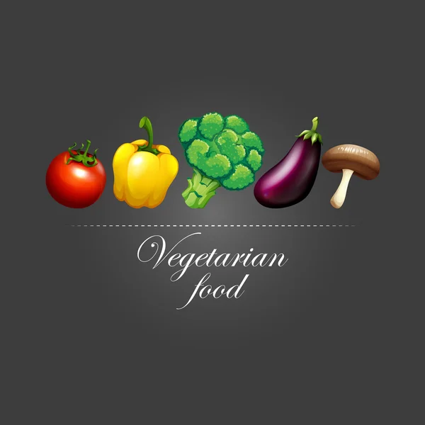 Frisches Gemüse und Zeichen — Stockvektor