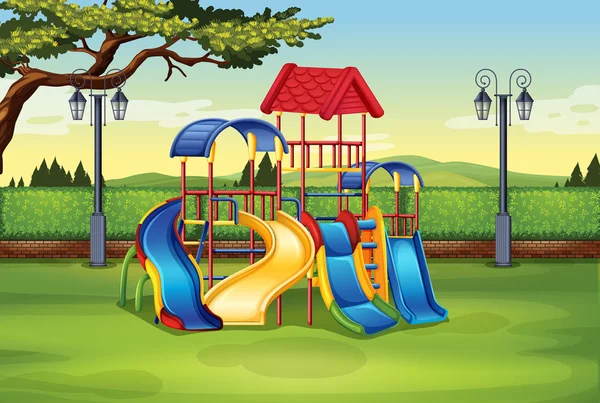 Playhouse in the middle of the park — Stock Vector