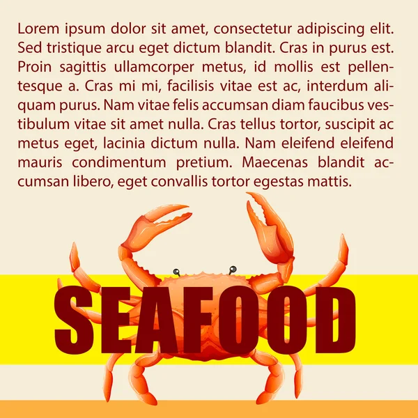 Meeresfrüchte und Textgestaltung — Stockvektor