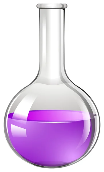 Bécher en verre avec liquide violet — Image vectorielle