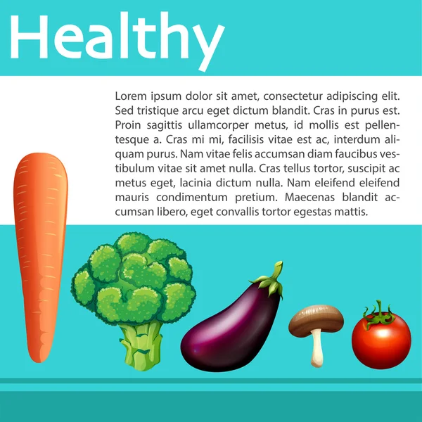 Kever zöldség egészséges poszter — Stock Vector
