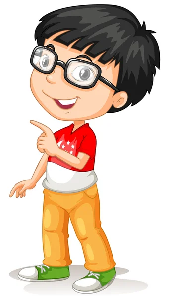 Ασιατικές αγόρι που φοράει γυαλιά — Διανυσματικό Αρχείο