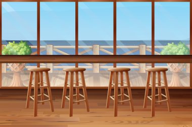 Dışkı ve bar içinde Restoran
