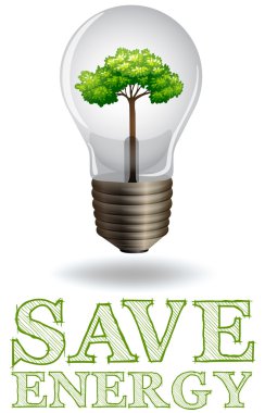 Ampul ve ağaç enerji reklamlara kaydetmek