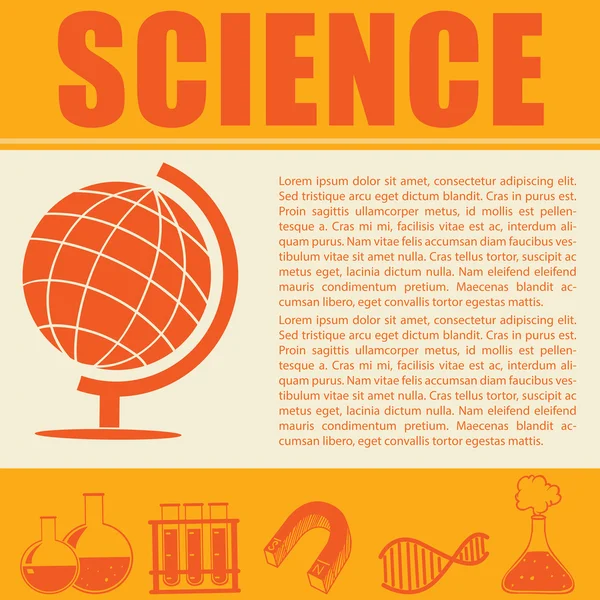 Infografía científica con símbolos y texto — Archivo Imágenes Vectoriales