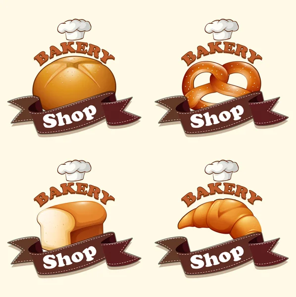 Different kind of bread and signs — Stock Vector