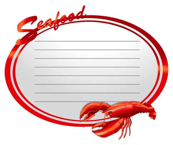 Banner seafood dengan lobster dan teks - Stok Vektor