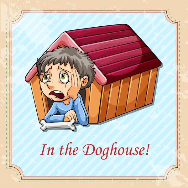 Idiomet i doghouse — Stock vektor