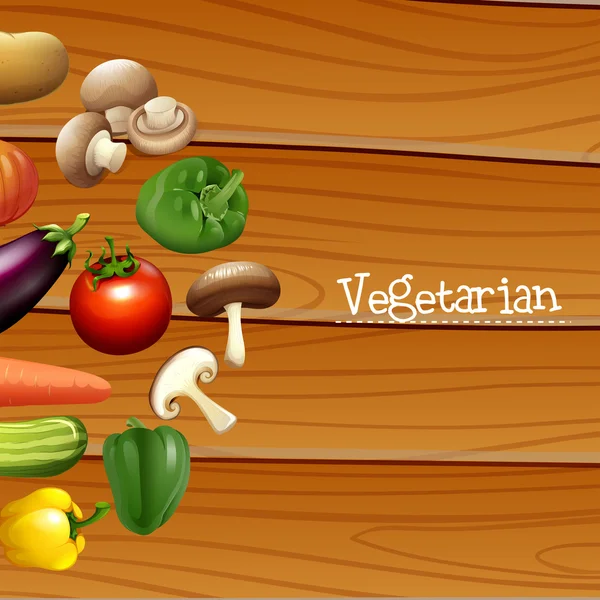 Poster design con verdure fresche — Vettoriale Stock