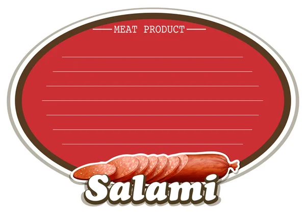 Lijn papier met salami — Stockvector