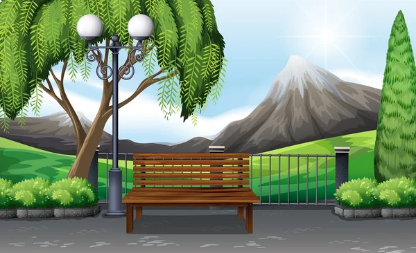 Scene of public park with no people — Stock Vector