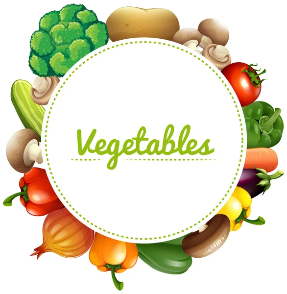 Desain Banner dengan sayuran segar - Stok Vektor