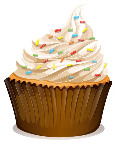 Cupcake à la crème et garnitures — Image vectorielle