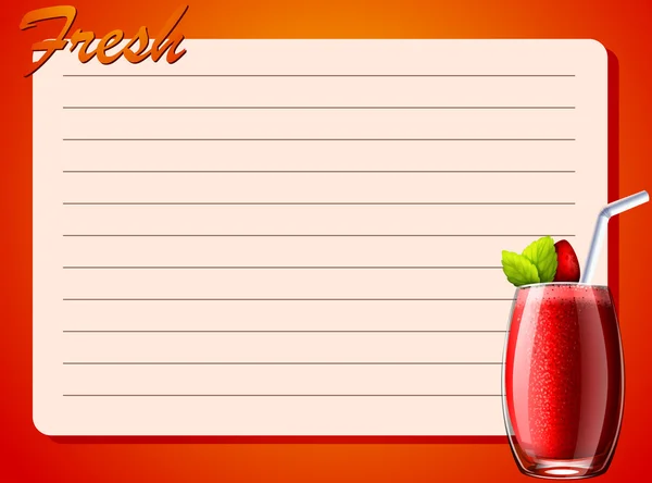 Modello di carta linea con bevanda rossa — Vettoriale Stock