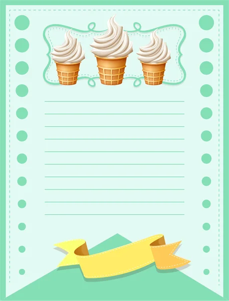 Diseño de papel de línea con helado suave — Archivo Imágenes Vectoriales