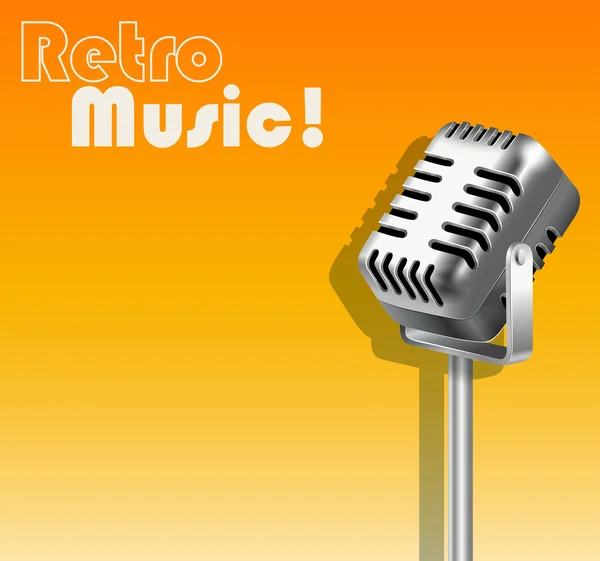 Microphone on orange background — Stock Vector