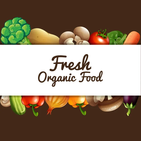 Poster design with fresh vegetables — Stock Vector