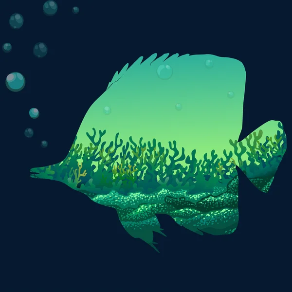 Sauver la faune desing avec des poissons — Image vectorielle