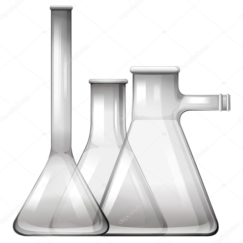 Empty glass beakers and flasks