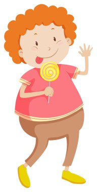 Lolipop yiyen şişko