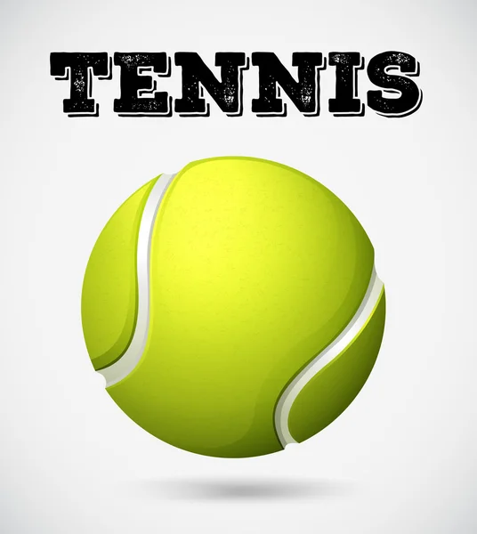 Single tennis ball with text — Stock Vector