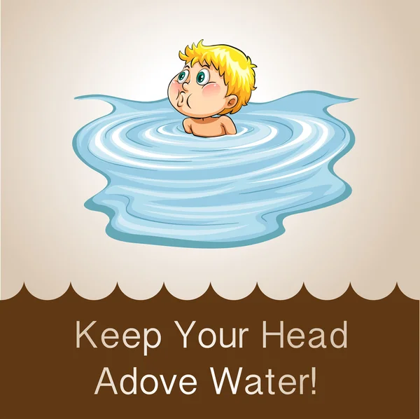 Idioma tieni la testa fuori dall'acqua — Vettoriale Stock
