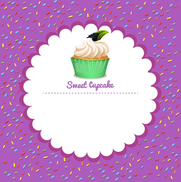 Border design with cupcake — Stock Vector