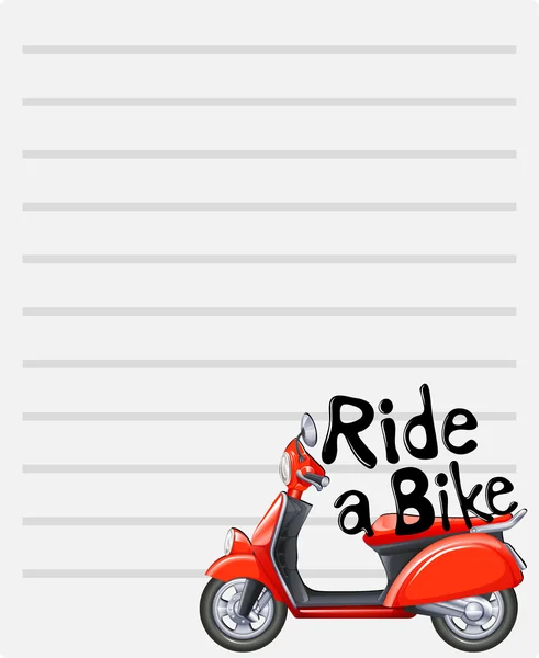 Line paper design with riding a bike — Stock Vector