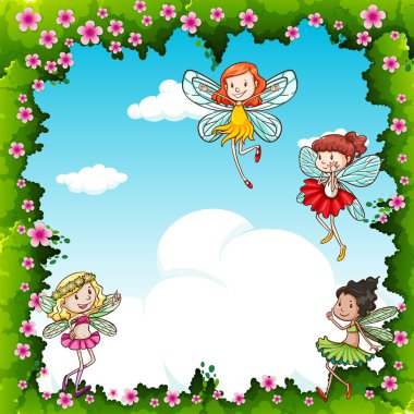 Gökyüzünde uçan birçok periler