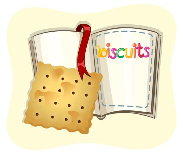 Pièce de biscuit et un livre — Image vectorielle