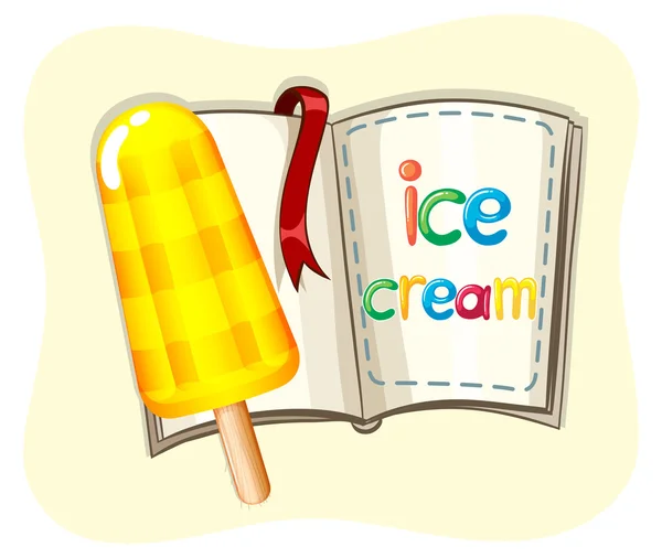 アイス キャンデー アイスクリームと本 — ストックベクタ