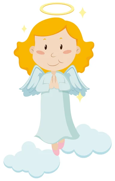 Cute angel flying in the sky — Stock Vector