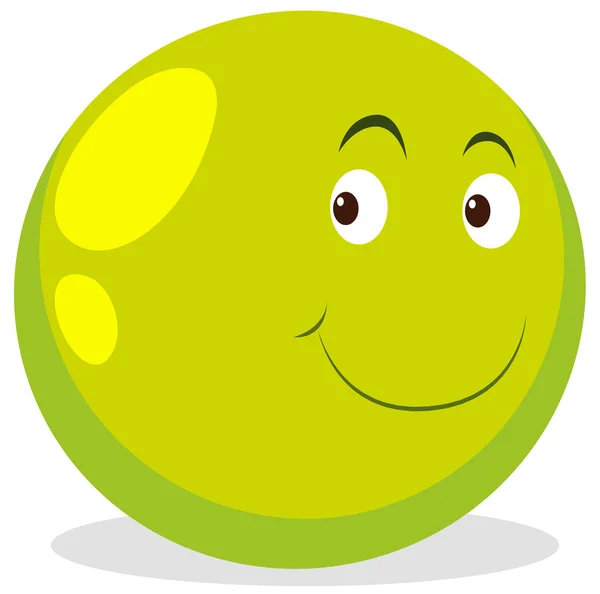 Χαρούμενο πρόσωπο σε στρογγυλή μπάλα — Διανυσματικό Αρχείο