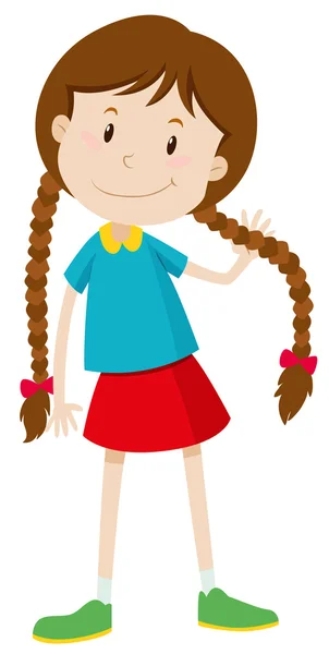 Κοριτσάκι με μακριά μαλλιά — Διανυσματικό Αρχείο