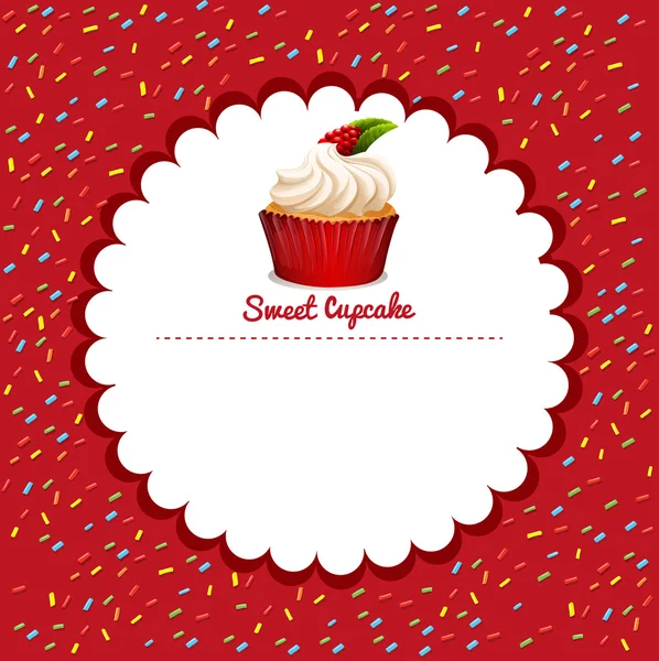 Design de borda com cupcake —  Vetores de Stock